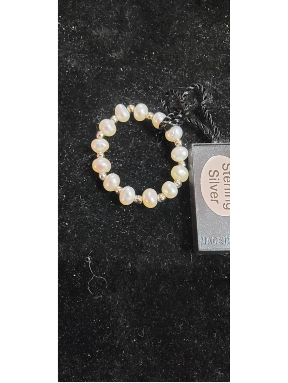 Honora Collection Cultured Pearl Sterling Silver Set Of 7 Stretch Rings NWT 15